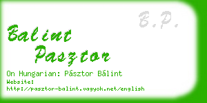 balint pasztor business card